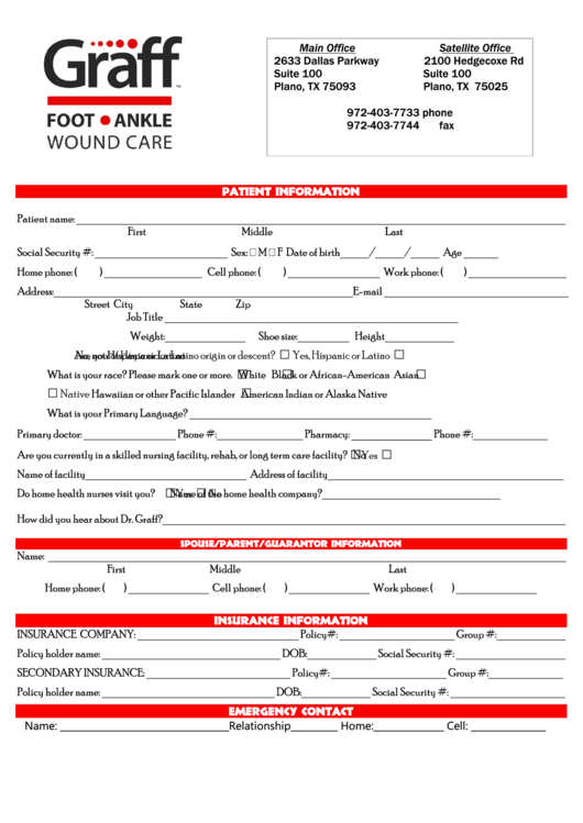 Fillable New Patient Form Printable pdf