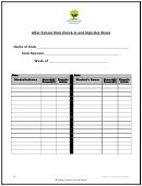 After School Club Check-in And Sign-out Sheet