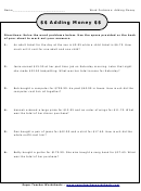 Adding Money Worksheet Printable pdf