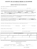 Order For Release Of Remains - County Of San Diego