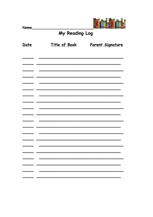 My Reading Log Printable pdf