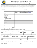 Personal Expenses & Resources Budget Form