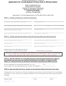 Application For Credit/refund Of Fees Paid On Mining Claims Form