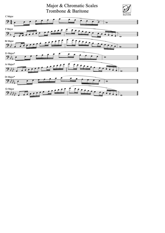 trombone bb concert chromatic scale position chart