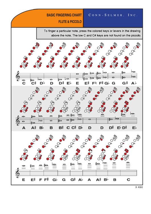 Flute Piccolo Fingering Chart Printable pdf