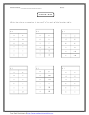 Function Tables Math Worksheet Printable pdf