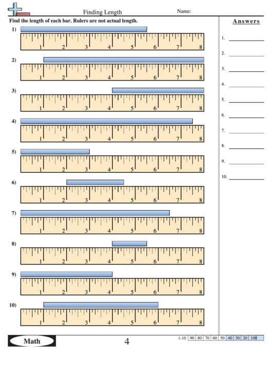 Finding Length Worksheet Printable pdf