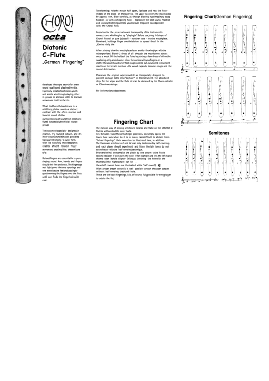Diatonic C-Flute "German Fingering" Printable pdf