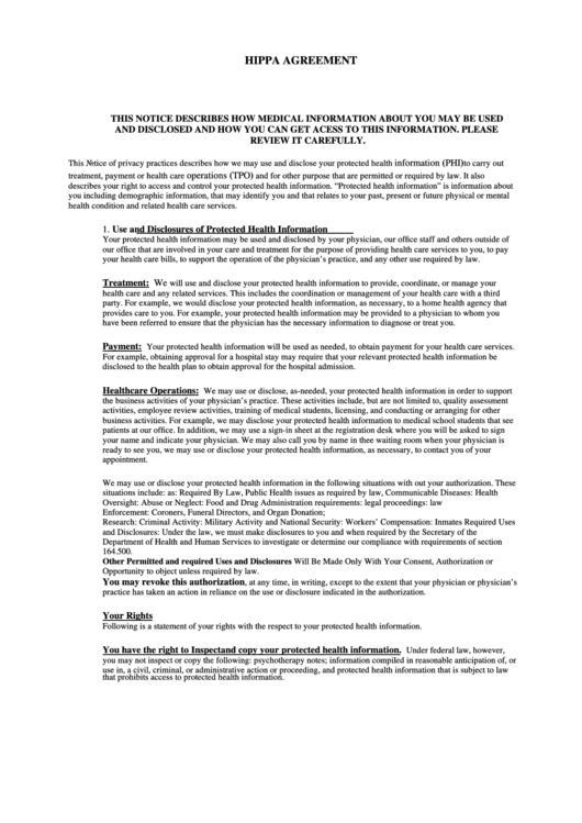 Hipaa Notice Of Privacy Practices Form printable pdf download