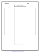 Blank Chart 1-10 - Math Worksheet