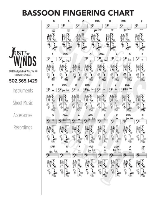 Bassoon Fingering Chart Printable pdf