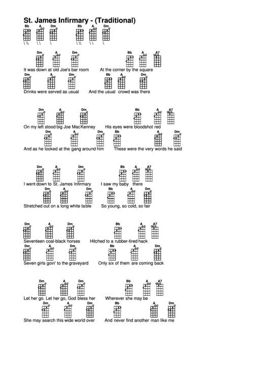 St. James Infirmary - (Traditional) Printable pdf