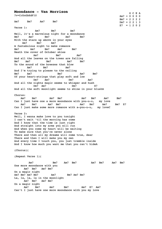 Moondance - Van Morrison Printable pdf