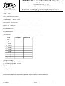 Teacher's Monthly Report Form