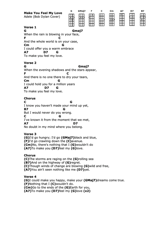 Make You Feel My Love Adele (Bob Dylan Cover) Printable pdf