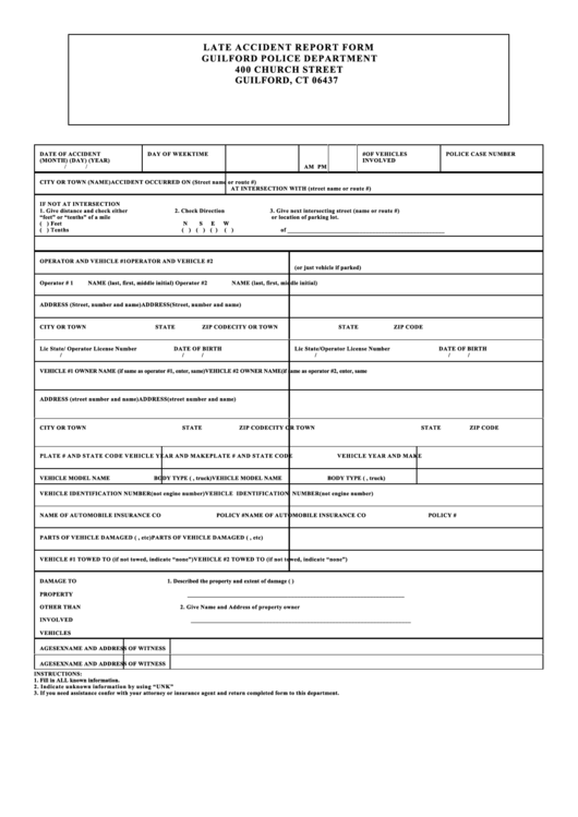 Late Accident Report Form