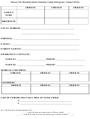 Summer Camp Emergency Contact Form
