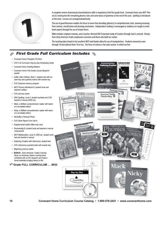 1st Grade Full Curriculum Printable pdf