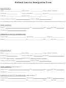 Holland America Immigration Form