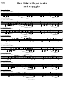 One Octave Major Scales And Arpeggios (tuba Scale Sheet)