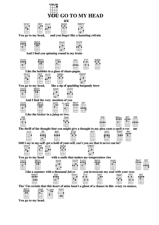 You Go To My Head Chord Chart Printable pdf