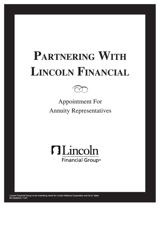 Form La02298 - Partnering With Lincoln Financial Printable pdf