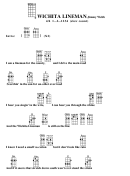 Wichita Lineman-Jimmy Webb Chord Chart Printable pdf