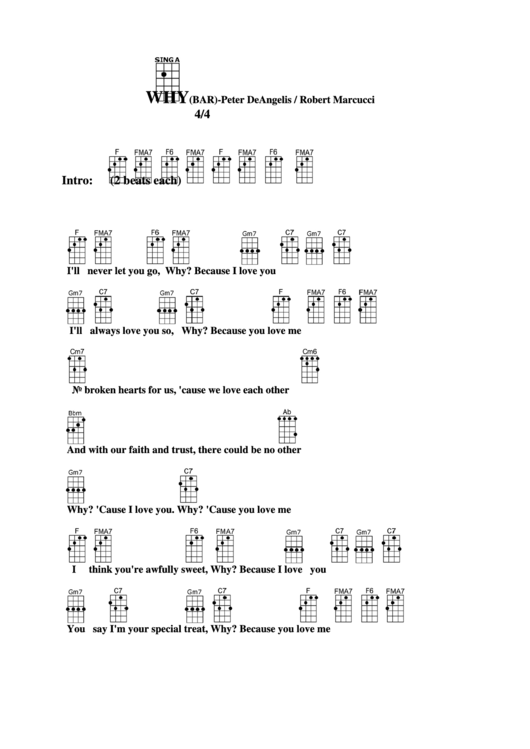 Chord Chart - Peter Deangelis / Robert Marcucci - Why(Bar) Printable pdf