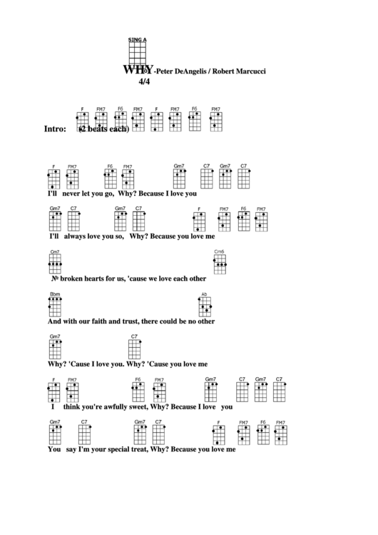 Chord Chart - Peter Deangelis / Robert Marcucci - Why Printable pdf