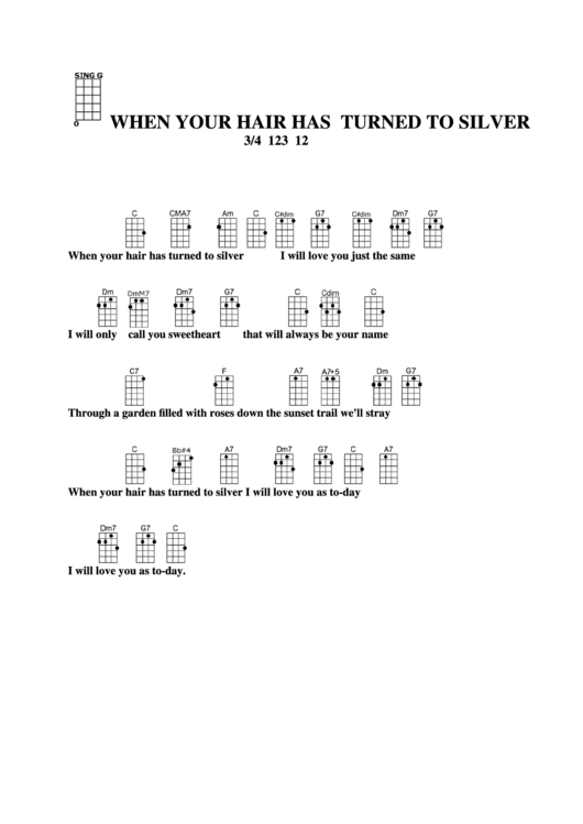 When Your Hair Has Turned To Silver Chord Chart Printable pdf