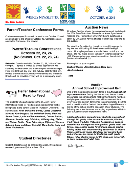 Parent Teacher Conference Forms October Printable pdf