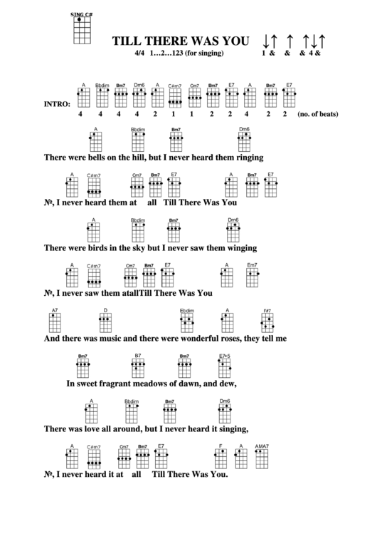 Til There Was You Chord Chart Printable pdf