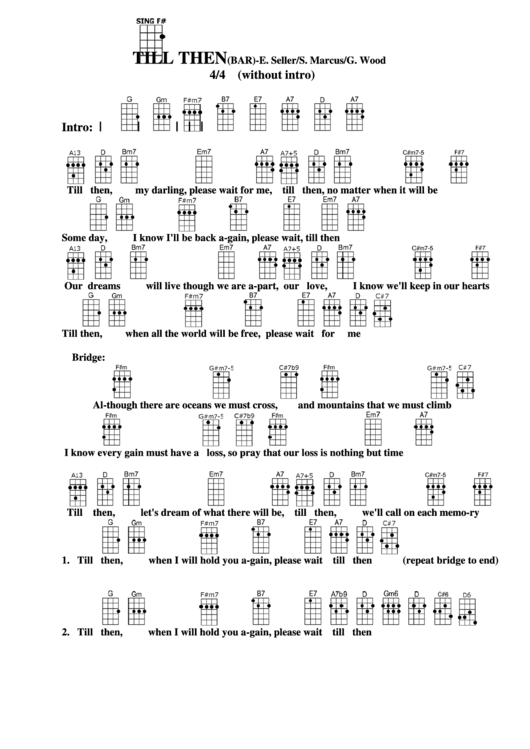 Till Then (Bar) - E. Seller/s. Marcus/g. Wood Chord Chart Printable pdf