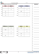 Converting Tables Fill-in-the-blanks Worksheet With Answer Key