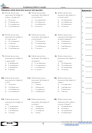 Estimating Metric Length Worksheet With Answer Key