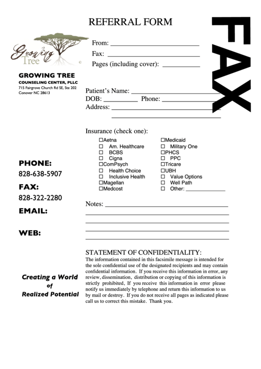 Referral Form Printable pdf
