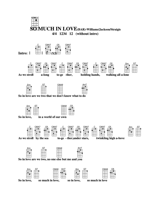 So Much In Love (Bar) - Williams/jackson/straigis Chord Chart Printable pdf