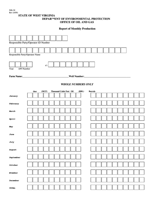 Fillable Form Wr39 - Wv Department Of Environmental Protection Printable pdf