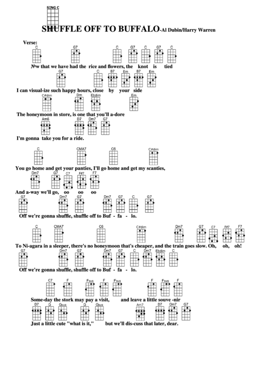 Shuffle Off To Buffalo - Al Dubin/harry Warren Chord Chart Printable pdf