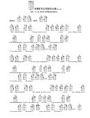 Shenandoah (Bar) Chord Chart Printable pdf