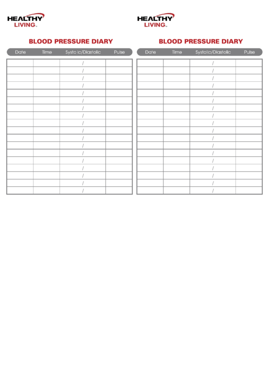blood pressure tracking chart template