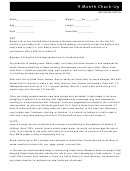 4 Month Check-up Doctors Note Template