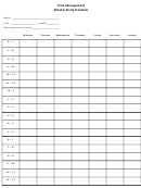 Time Management Weekly Study Schedule Template
