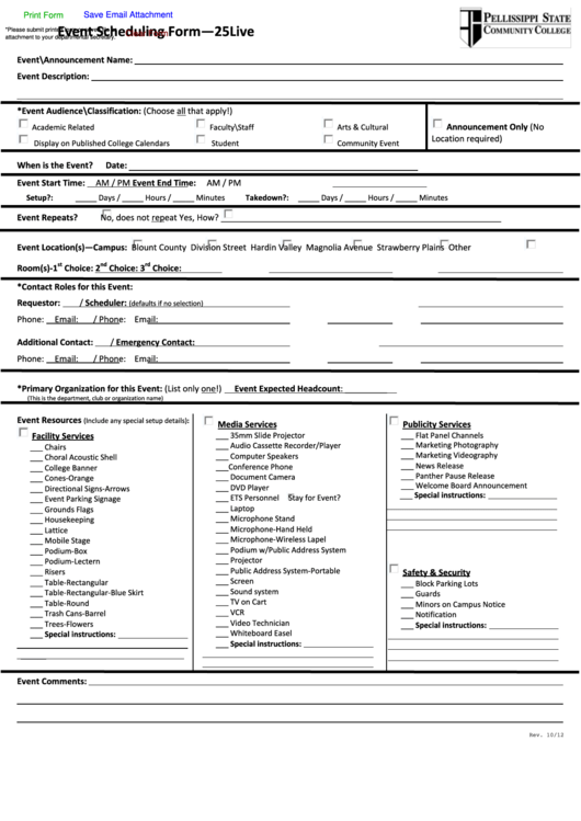 Event Scheduling Form
