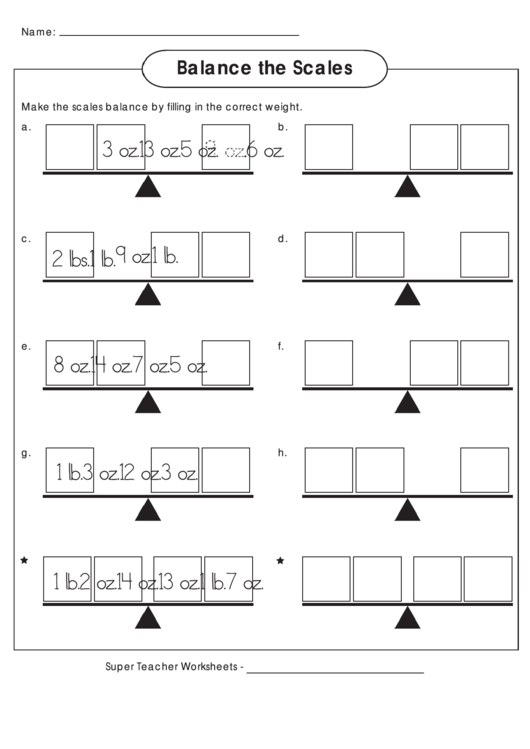 Balance The Scales Printable pdf