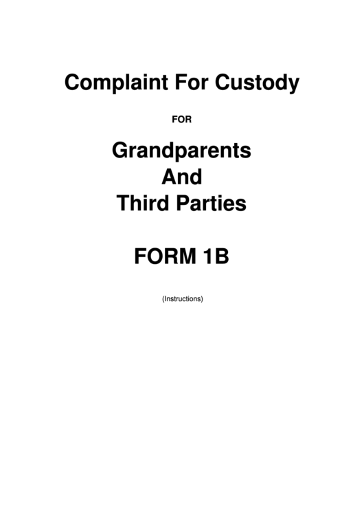 Fayette County Complaint Form 1b For Custody For Grandparents And Third Parties Printable pdf