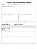 Everyday Math Unit Planning Template