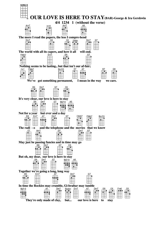 Our Love Is Here To Stay(Bar)-George & Ira Gershwin Chord Chart Printable pdf