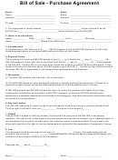 Bill Of Sale - Purchase Agreement