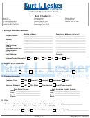 Customer Information Form Kurt J Lesker Company